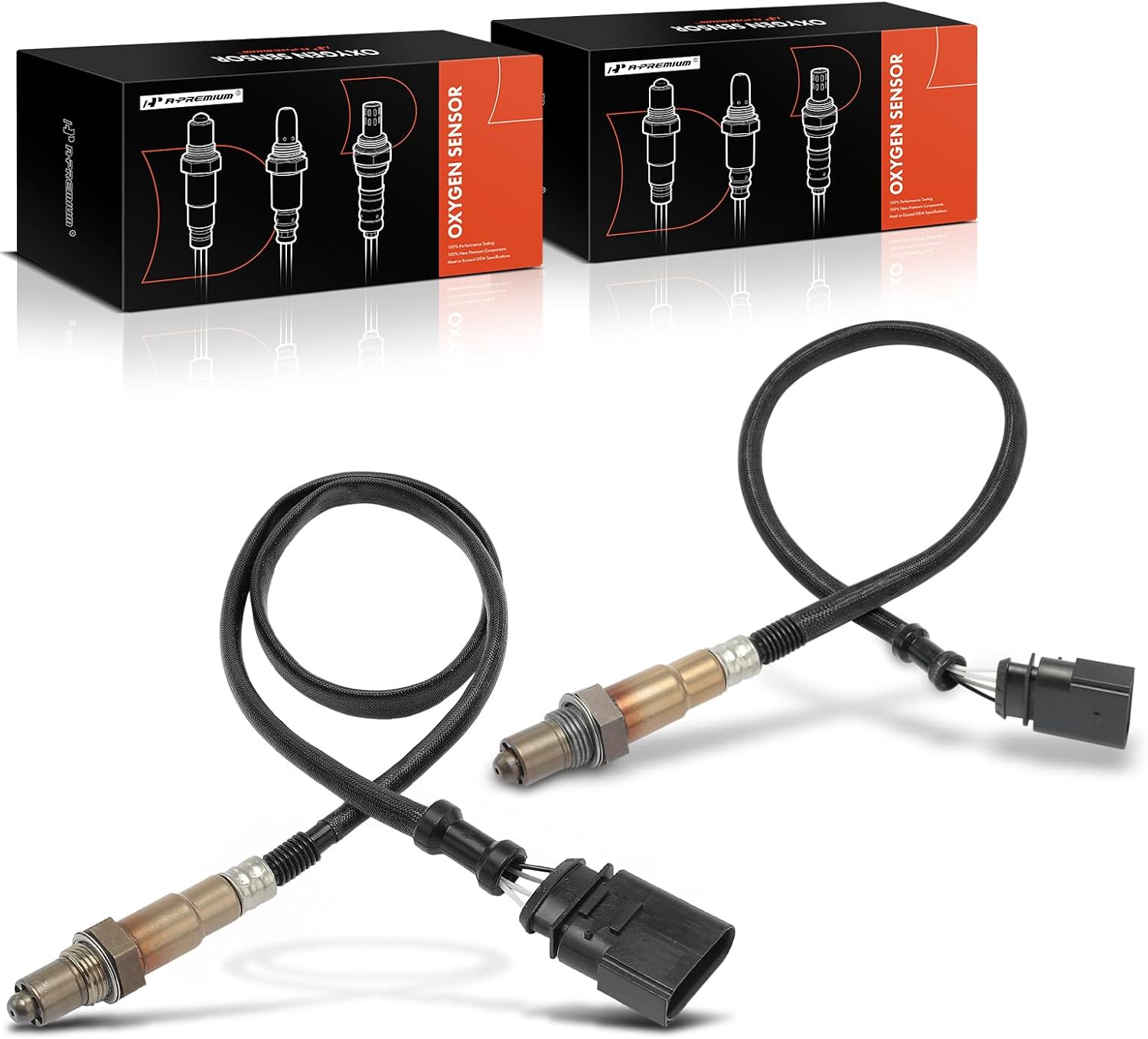 A-Premium O2 Oxygen Sensor Compatible with Volkswagen Jetta, Golf 1999-2001, Beetle 1999, L4 2.0L, Upstream and Downstream, 2-PC Set, Replace# 06A906262AC, 06A906262BG