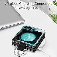 Vista 7 de BENTOBEN Funda para Samsung Galaxy Z Flip 5, ajuste delgado, que brilla en la oscuridad, suave y flexible, con anillo, a prueba de golpes