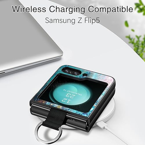 Miniatura 7 de BENTOBEN Funda para Samsung Galaxy Z Flip 5, ajuste delgado, que brilla en la oscuridad, suave y flexible, con anillo, a prueba de golpes