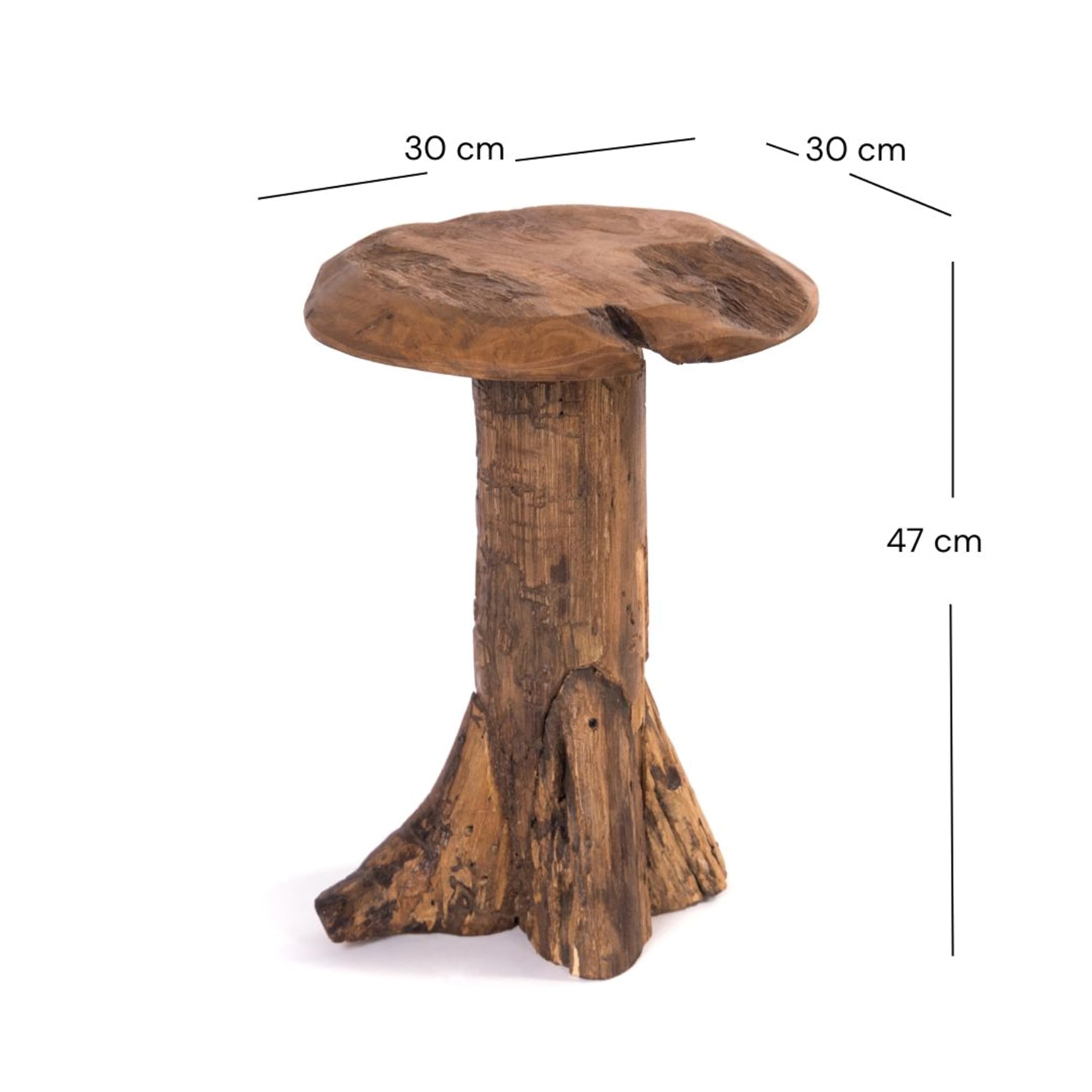 Sgabello in teak | radice in legno, 47 cm | Sgabello per fiori, funghi, tavolino, piante, tronco d'albero massiccio