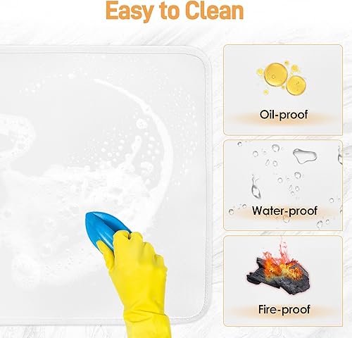 Miniatura 5 de Alfombrillas resistentes al calor para encimera - Alfombrillas resistentes al calor ignífugas de 15x18 pulgadas para freidora de aire - Juego de 2