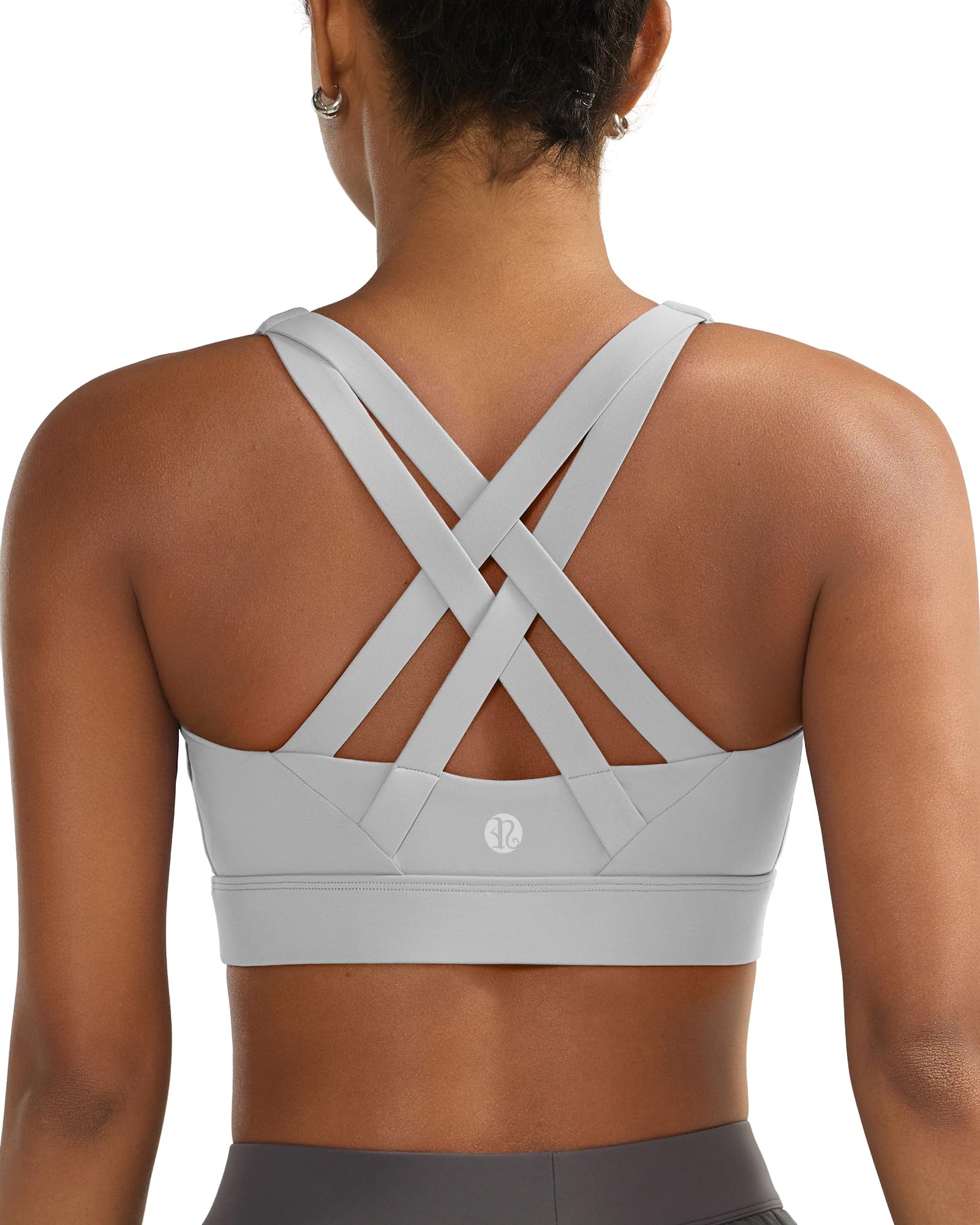 RUNNING GIRL Sports Bra for Women High Support,Strappy Running Supportive High Impact Sports Bras with Sewn in Pads