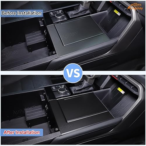 Vista 2 de Aunginsy Cubierta de moldura del panel del portavasos de la consola central del automóvil compatible con Toyota TundraSequoia 2022-2025 Cubierta