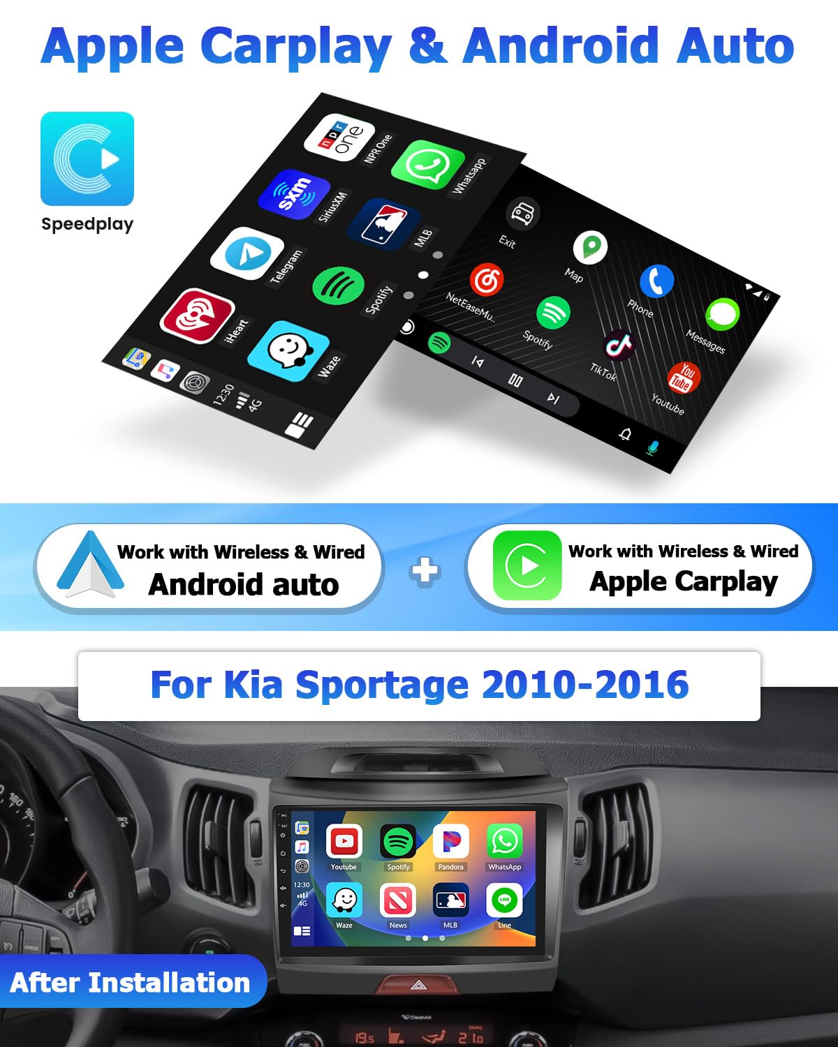 Hikity 2G 64G Android 13 Autoradio Carplay sans Fil GPS pour Seat Leon 2005-2012 9 Pouces à