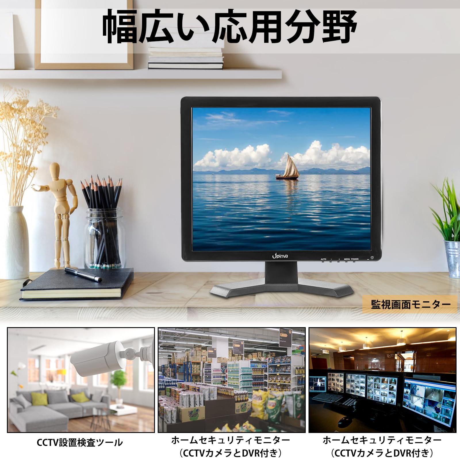 Amazon.co.jp: Upinva 19インチ 防犯CCTV専用モニター｜1280x1024 4:3