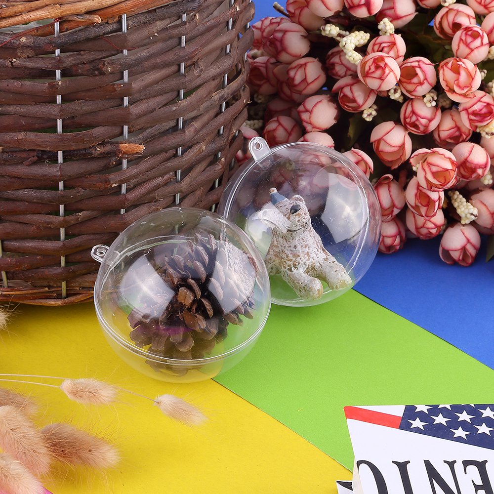COHEALI Palline di Natale Trasparenti in Plastica a Forma di Stella 10 Pezzi Riempibili da Appendere per Albero di Natale Decorazioni Natalizie per Feste
