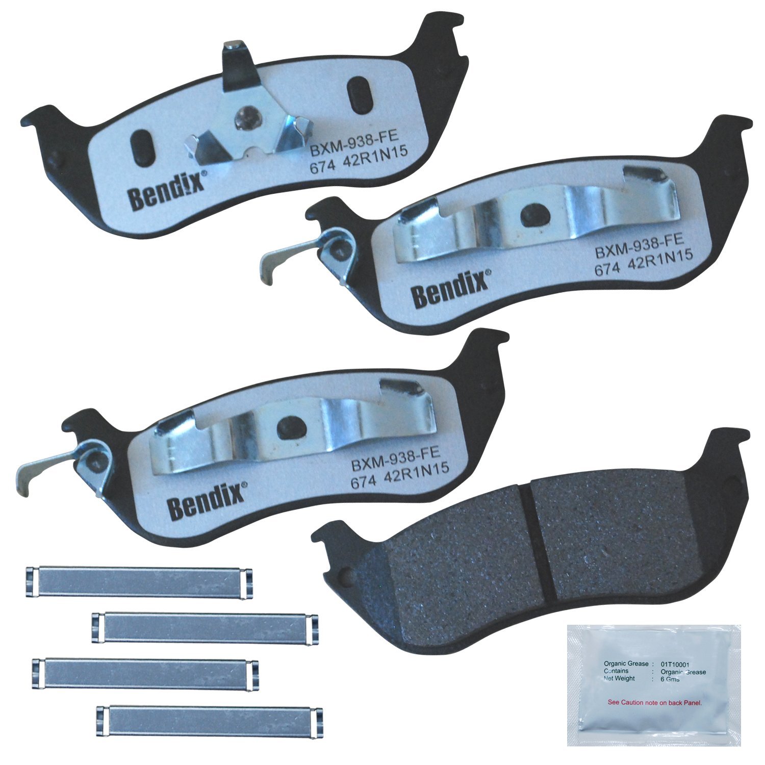 Bendix Fleet Metlok MKD674FM Semi-Metallic Rear Brake Pads for Ford Crown Victoria 2002-1996, Grand Marquis 2002-1996, Lincoln Town Car 2002-1996, Mercury Grand Marquis 2002-1996