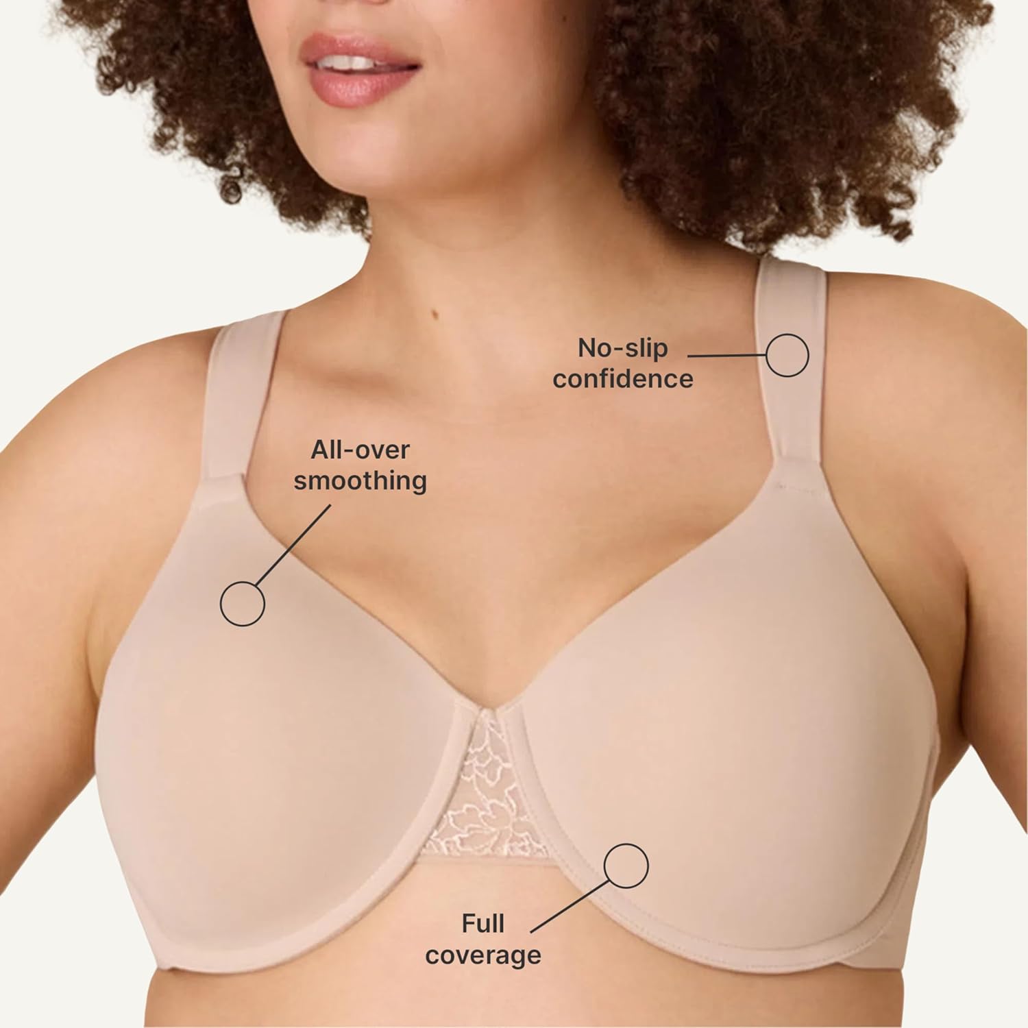 Playtex Womens Underwire Bra, Plus-Size T-Shirt Bras Available, Full Coverage, Moisture-Wicking, 4807 - Image 4