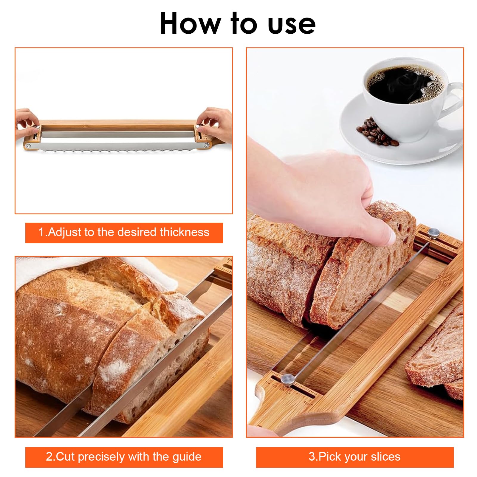 Coltello da Pane Professionale a Doppia Lama Seghettata 28 cm, Tagliapane Manuale con Manico in Legno per Pane, Filoni e Panettone, Affilato e Precisione