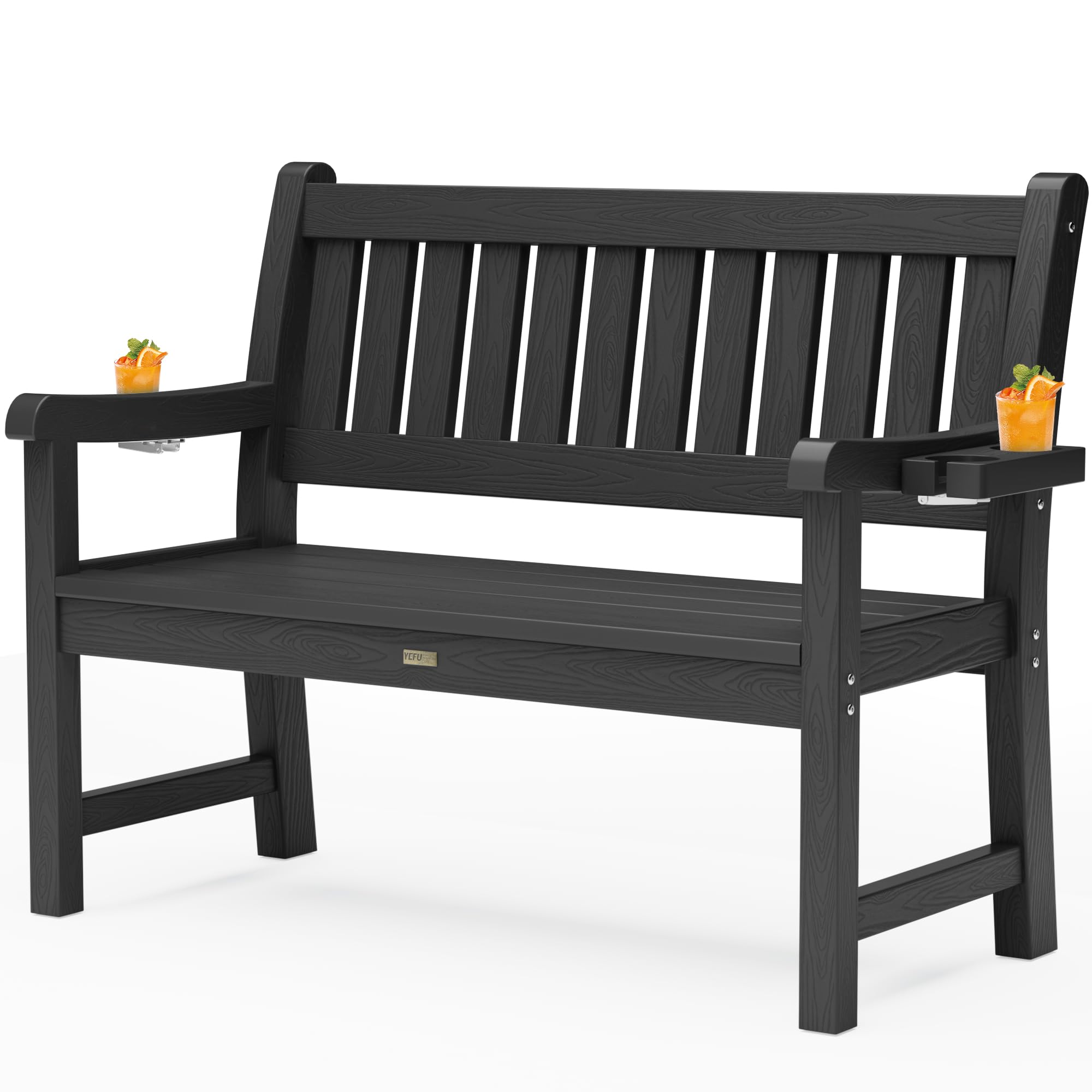 YEFU Garden Bench, Outdoor Bench for Patio, 2-Person