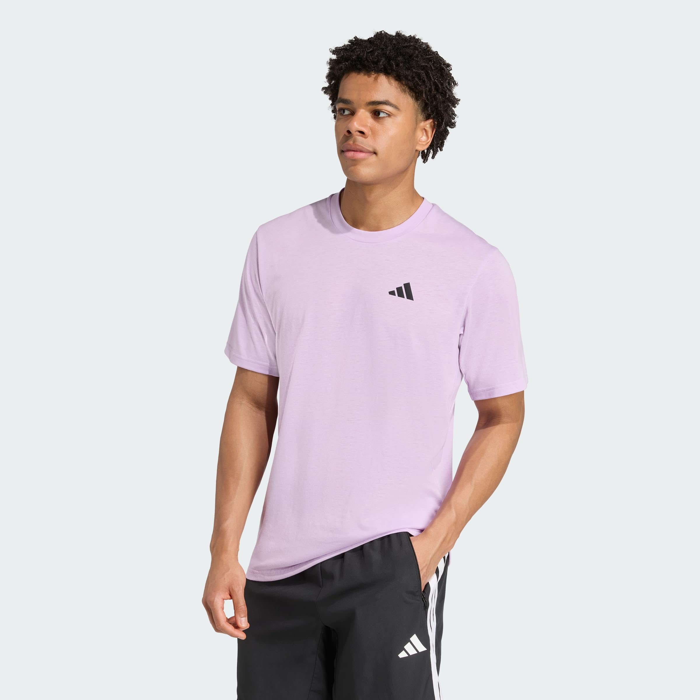 adidas Men's Train Essentials Feelready Training Tee, Powder Plum/Black, M