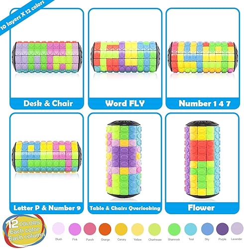 Miniatura 3 de R.Y.TOYS Juguete para ansiedad, rompecabezas de cubo mágico, rompecabezas de cerebro para adultos, juego de mano inquieto de lógica giratoria y