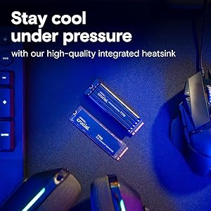 Crucial T710 2TB Gen5 NVMe SSD with Heatsink, Up to 14,500 MB/s, PCIe 5.0 M.2 2280, Internal Solid State Drive, Compatible with Desktop, & PS5, +Acronis Software - CT2000T710SSD5-01