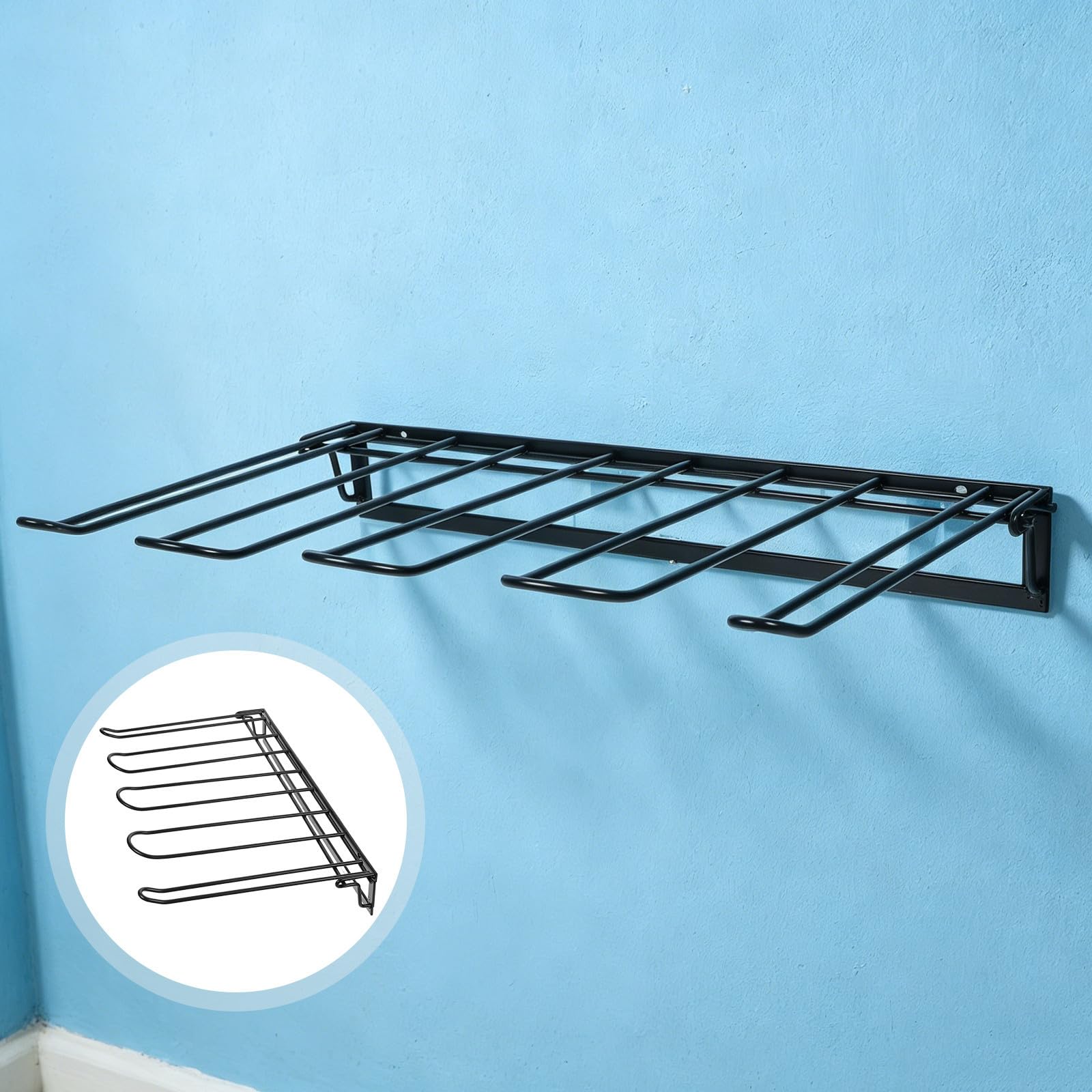 Organizador para Optimizar Espacio para Colgar de Botas Plegable Pared Soporte Metálico para Armarios Garajes y Entradas