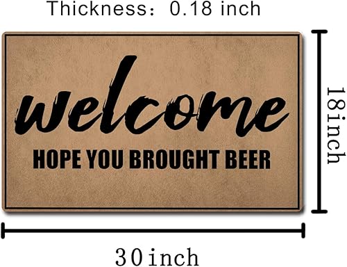 Miniatura 5 de Alfombra de bienvenida FXGZHAO con parte trasera de goma (18.0 x 30.0in) Welcome Hope You Brought Beer Funny Felpudo para entrada entrada entrada