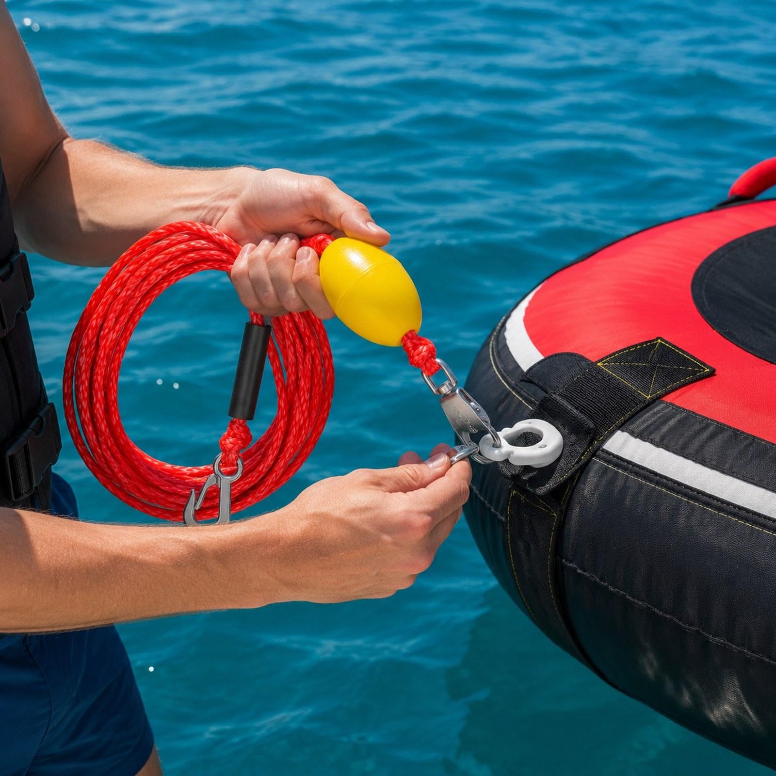 Imbracatura per Il Traino di Barche, Corda da Wakesurf per Uomo E Donna, Corda per Il Traino di Barche con Connettore Rapido