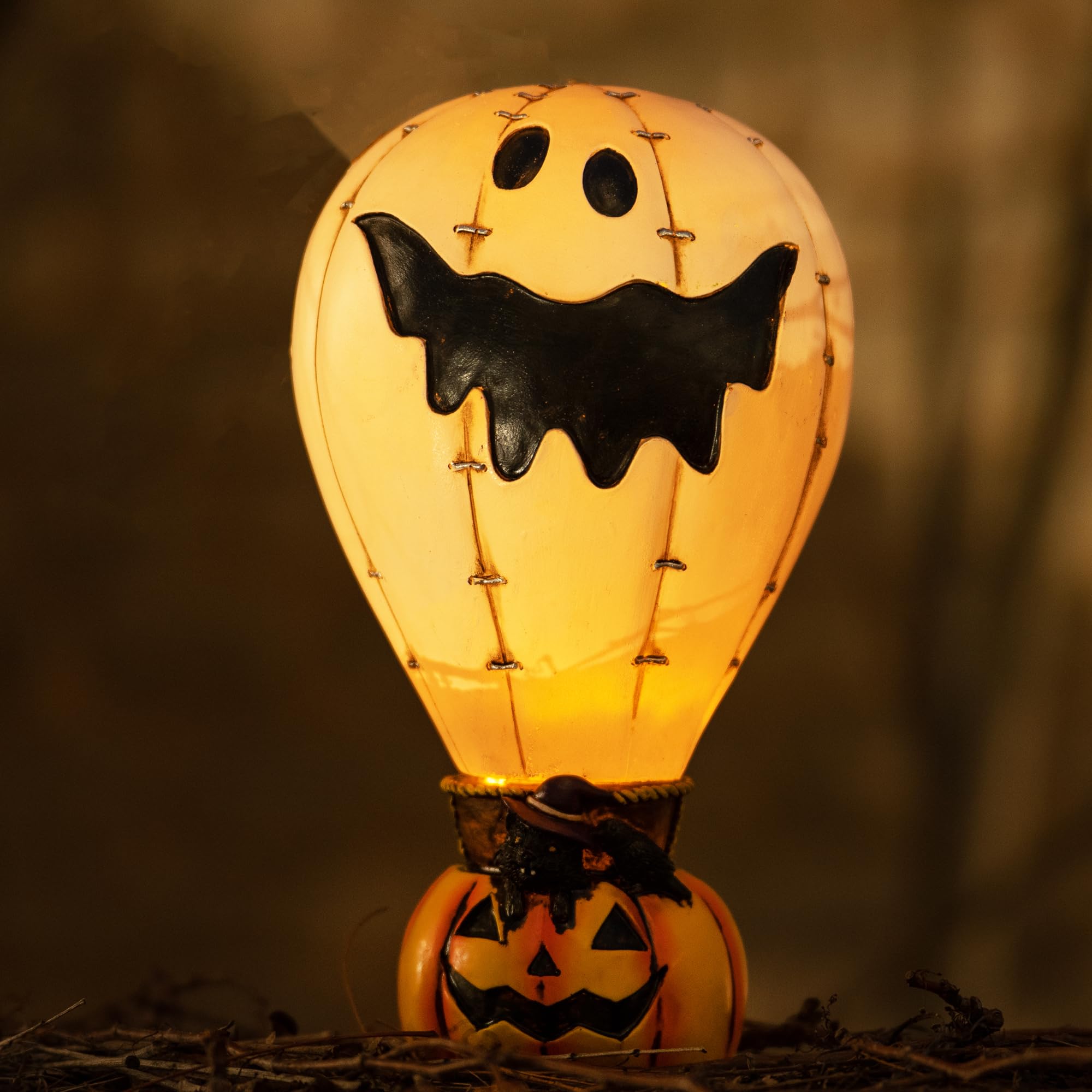 Holiday Decorations-Hanging Ghost House Figurines Lights - Outdoor Hot Air Balloon Lantern Statue for Halloween Party,Yard,Tree