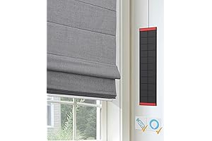 Smart Motorized Roman Shades with Remote Control and Solar Powered Panel