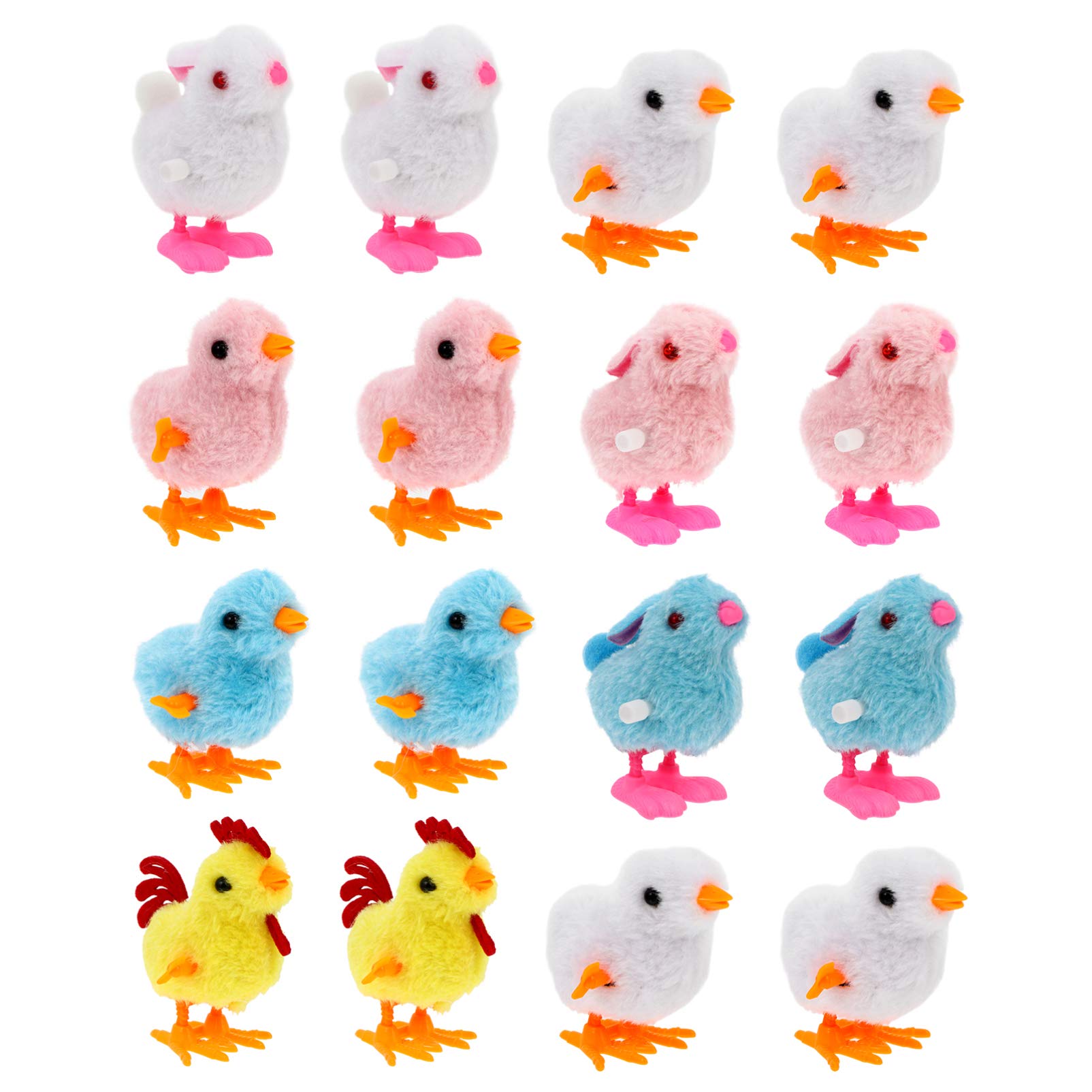 Totority 16Pcs Funny Wind Up Chicken and Rabbit for Present Interactive Clockwork for Parties and Parent Playtime