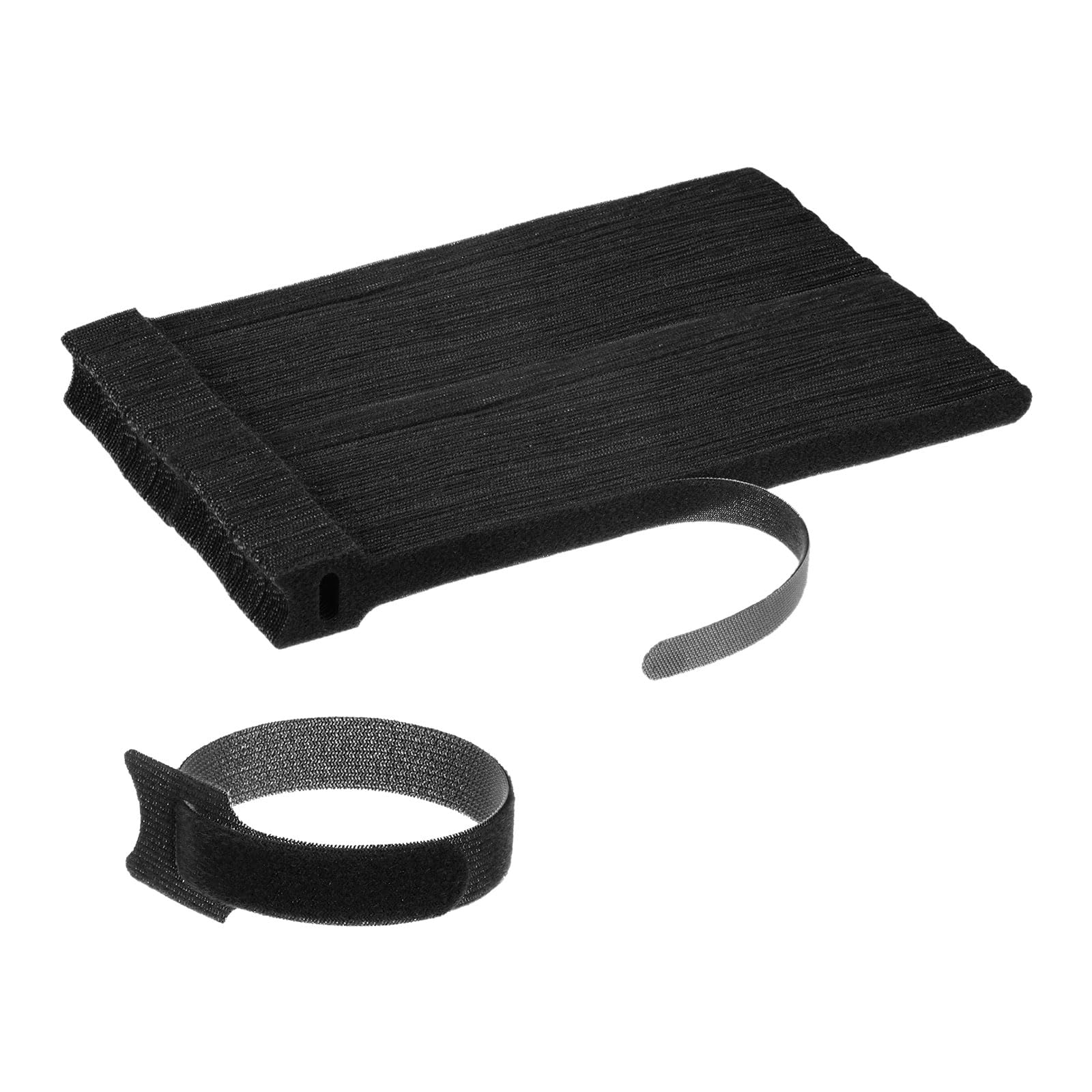 Attaches de câble réutilisables scratch noir 20cm pour rangement fil bureau et maison