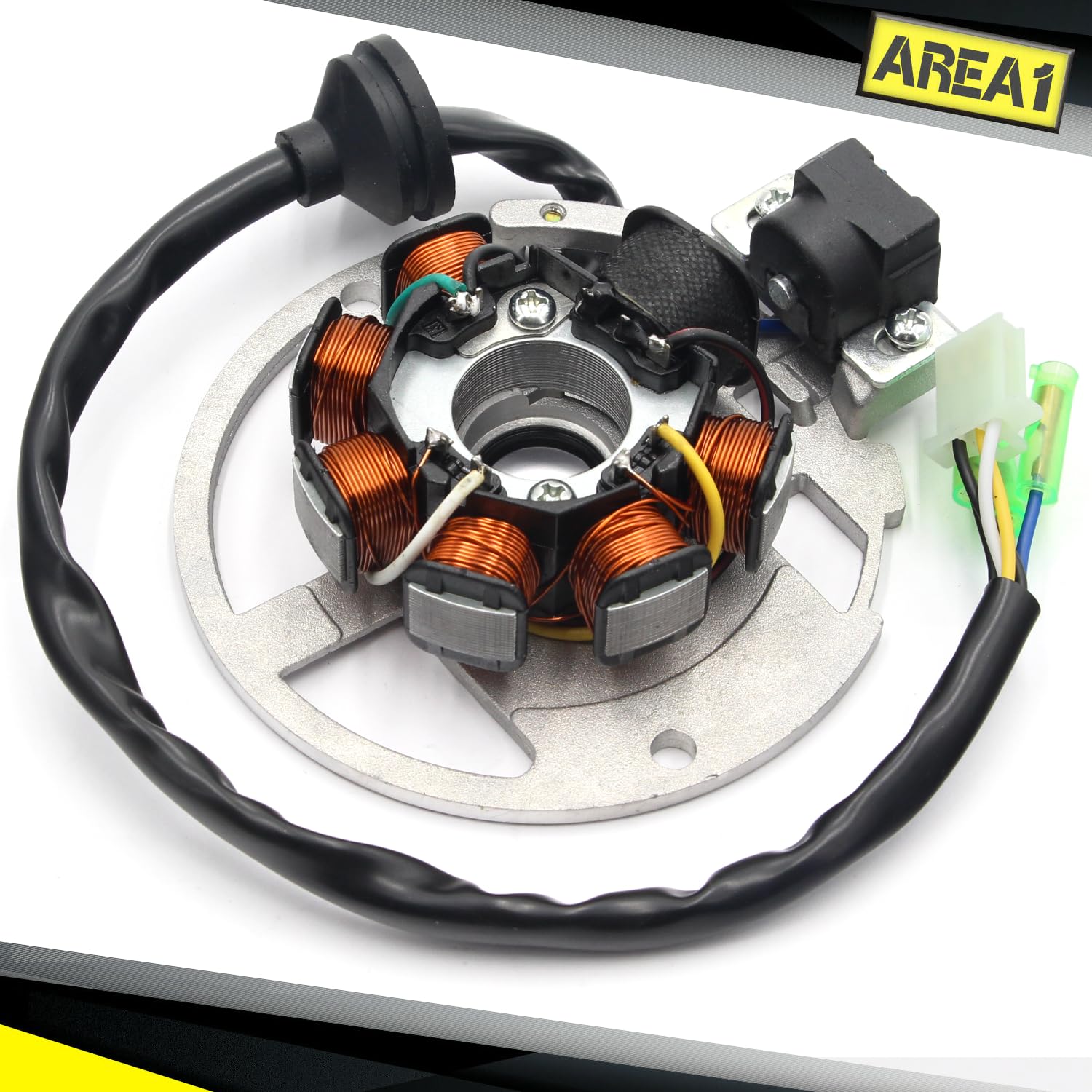 Area1 Statore alternatore di ricambio compatibile con F12 Phantom AC, Mawi Power Star, Racing Power, Desire Race, Motofino MF50QT-2 50ccm