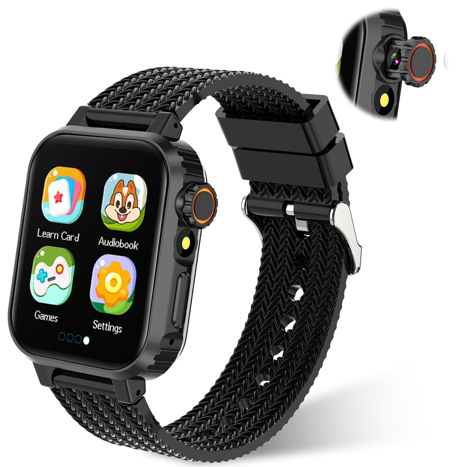 MiracDan Reloj Inteligente Niño con 32 Juegos, Smartwatch Niños con 1.69" HD Cámara Alarma Música Podómetro Linterna Despertador, Regalos Infantil Reloj Inteligente para niños de 3 a 12 años
