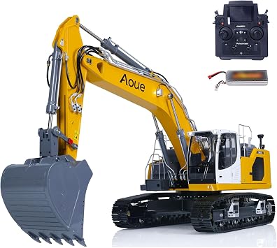 LESU 1/14 Metal RC Hydraulic Excavator LR945 PL18EV Lite RTR RC Digger Vehicle Model Light 7-Way Reversing Valve