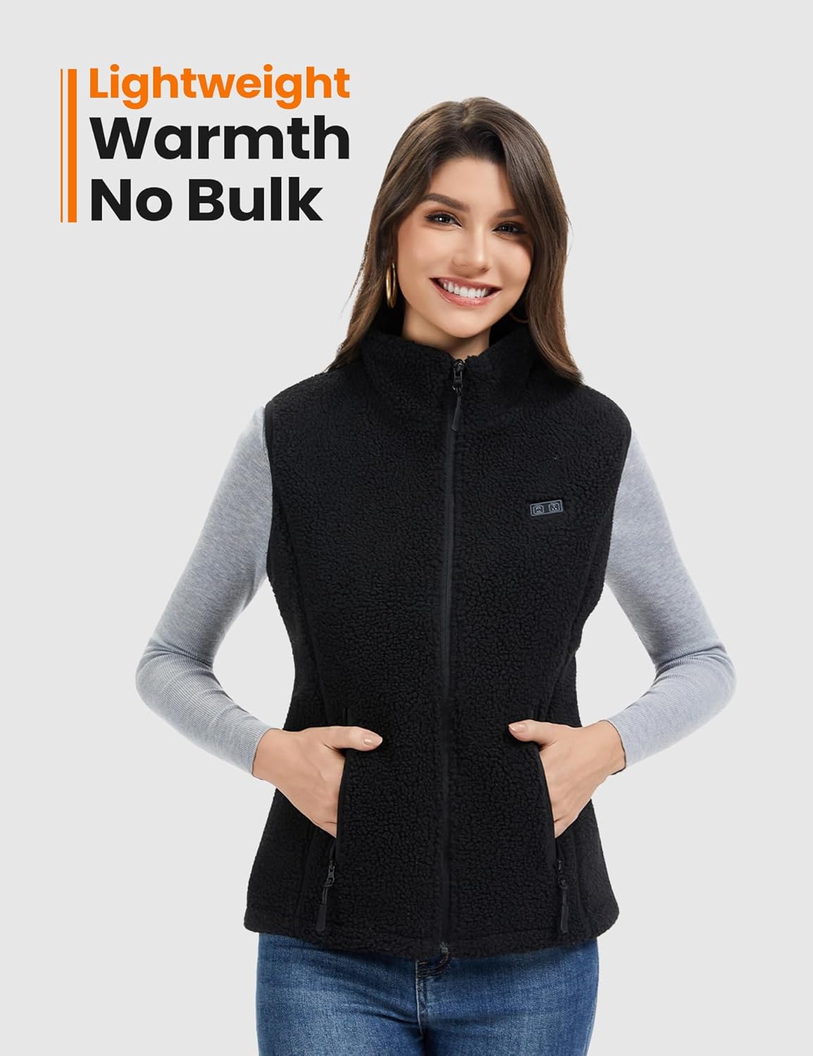 Heated Vest Women with 18400mAh 7.4V Battery，Fuzzy Fleece Warming Vest with Pockets, Washable Electric Vests - Image 7