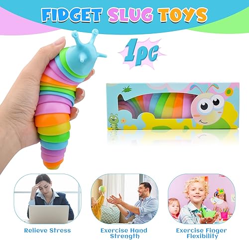 Miniatura 4 de Cevioce Juguetes sensoriales para ansiedad de babosas, juguetes para adultos y niños, recuerdos de fiesta, 1 unidad de juguetes sensoriales para
