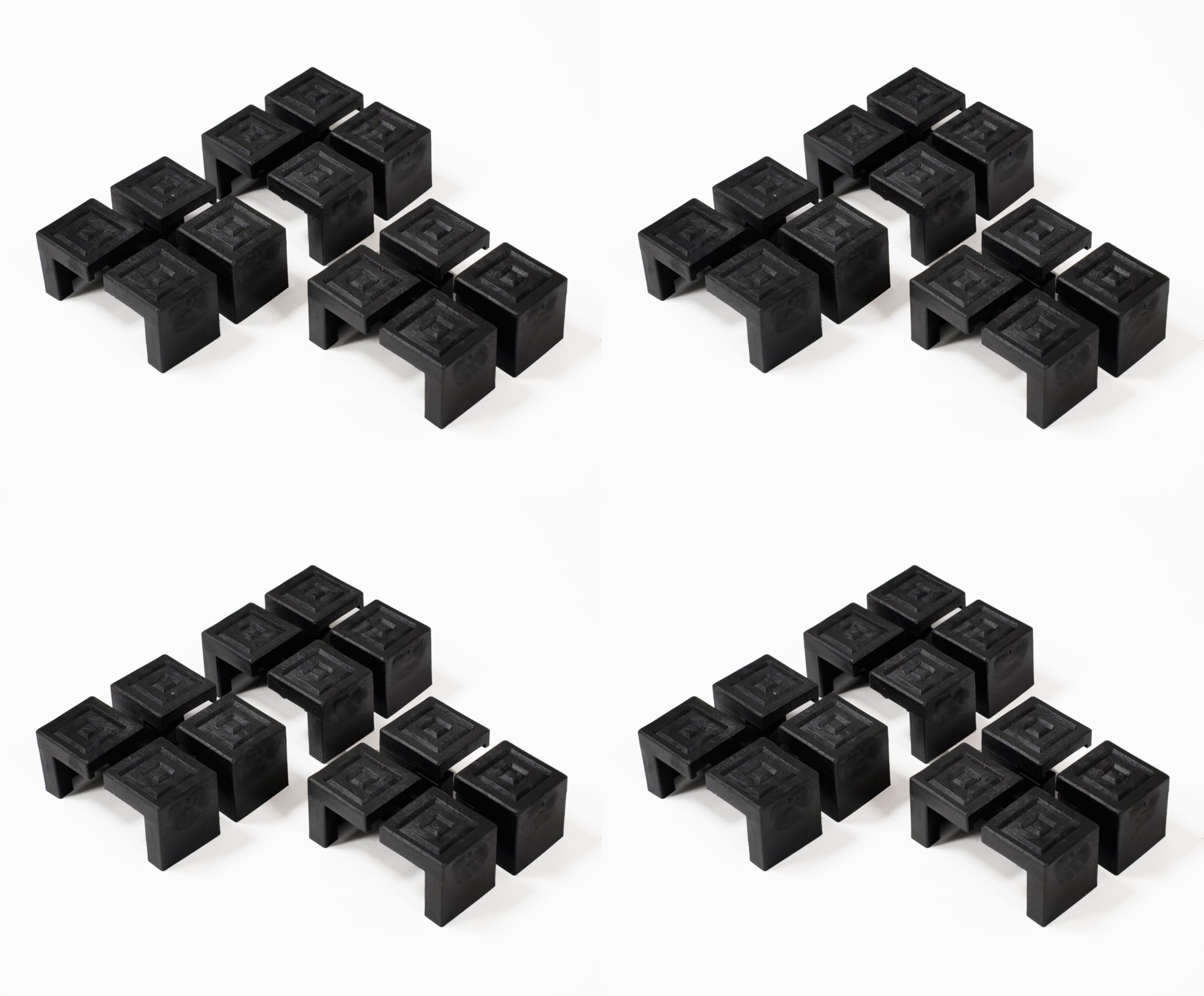 DEGAMO Bodenschoner Satz für Festzeltgarnitur, Kunststoff schwarz, 12-teilig, 4er Set