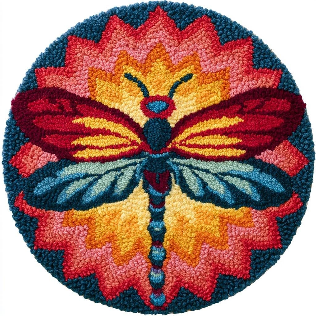 AMBATTERY Latch Hook Rug Kit Latch Hook Kits for Adults,Animal Dragonfly