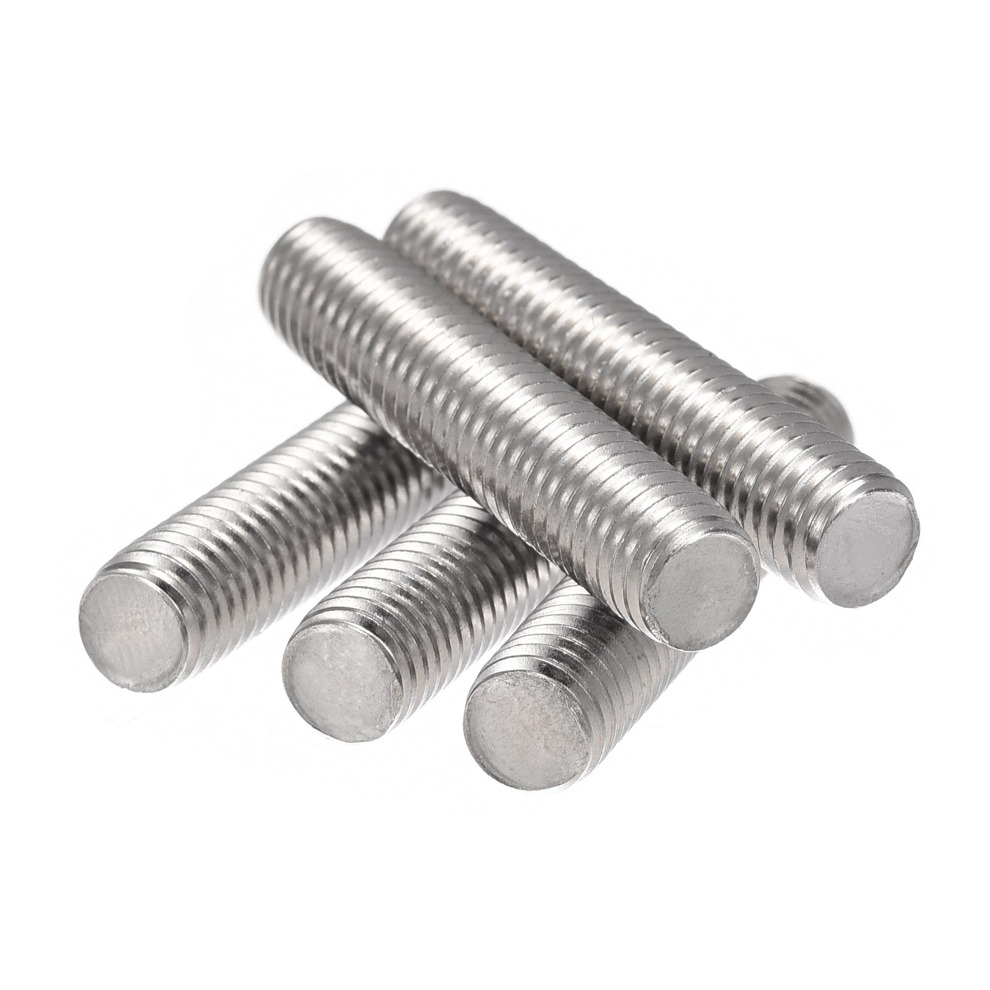 sourcing map 5Pcs M8 x 40mm Fully Threaded Rod 304 Stainless Steel Right Hand Threads