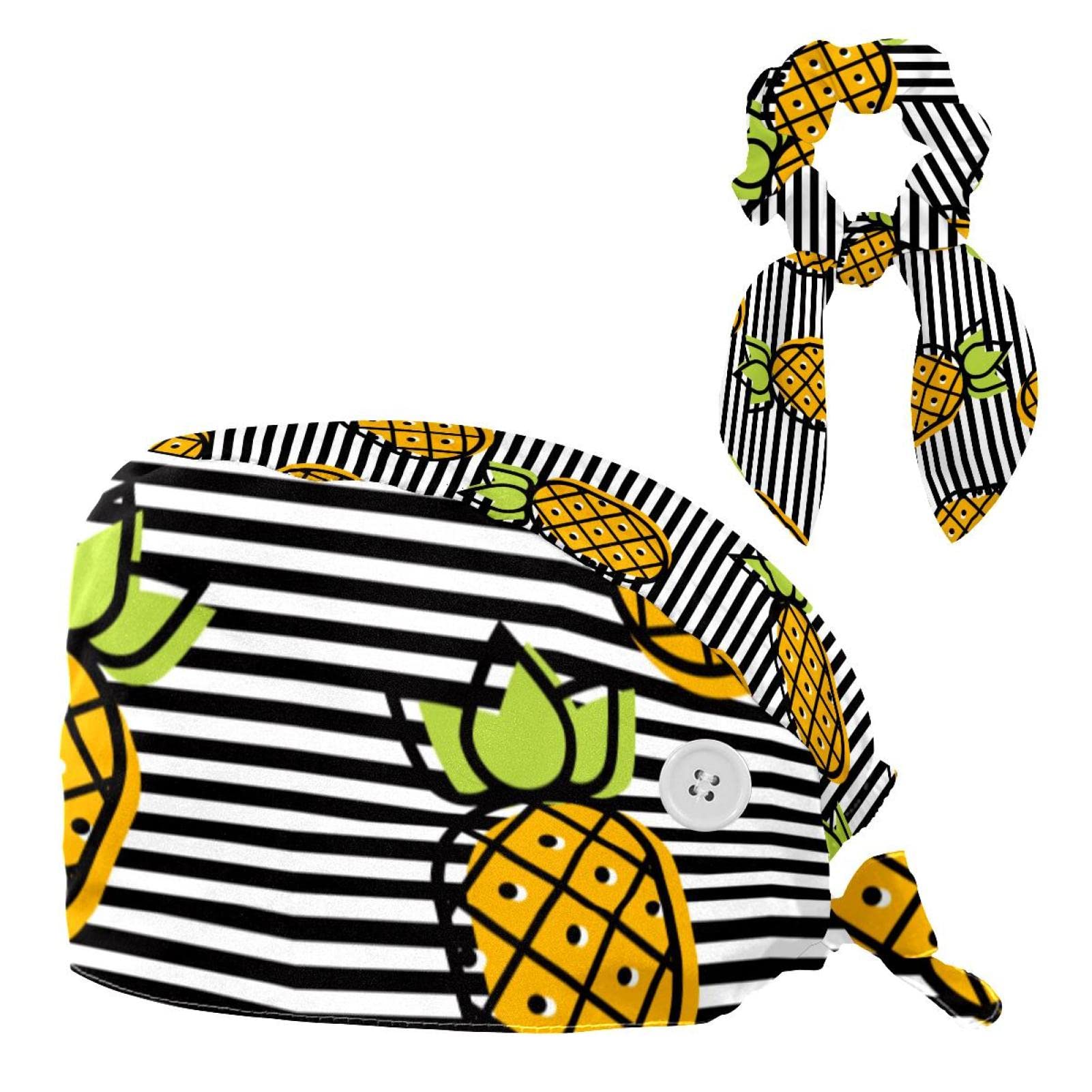 Bouffant Caps with Hair Tie Working Cap with Sweatband Tie Back Hats Nurse Hat Abstract Dandelion