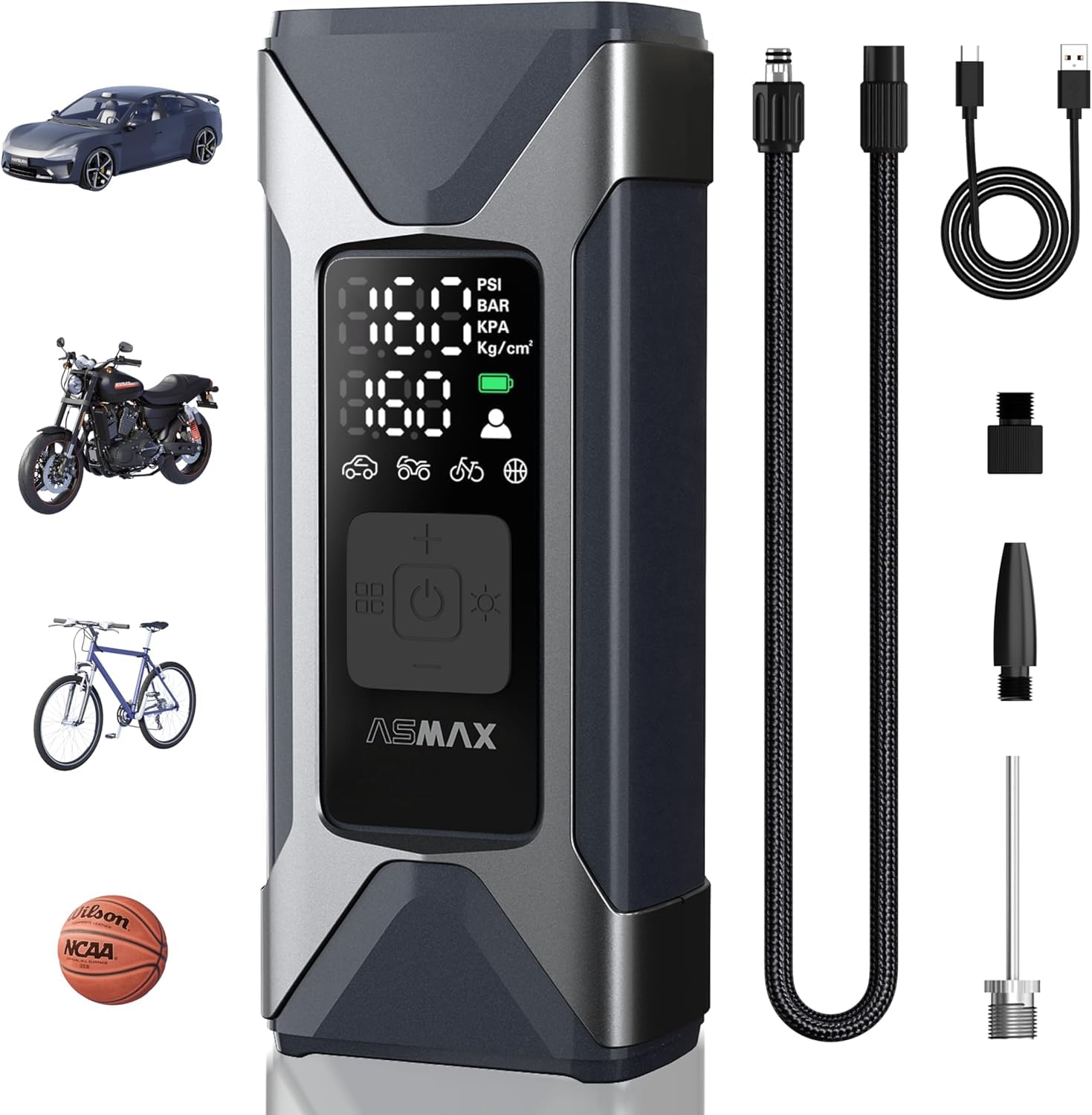 90W高効率-3倍急速充填】電動空気入れ 充電式 バイク/車用 Amazon.co.jp: ASMAX 自転車 空気入れ 電動空気入れ バイク 車 エアー