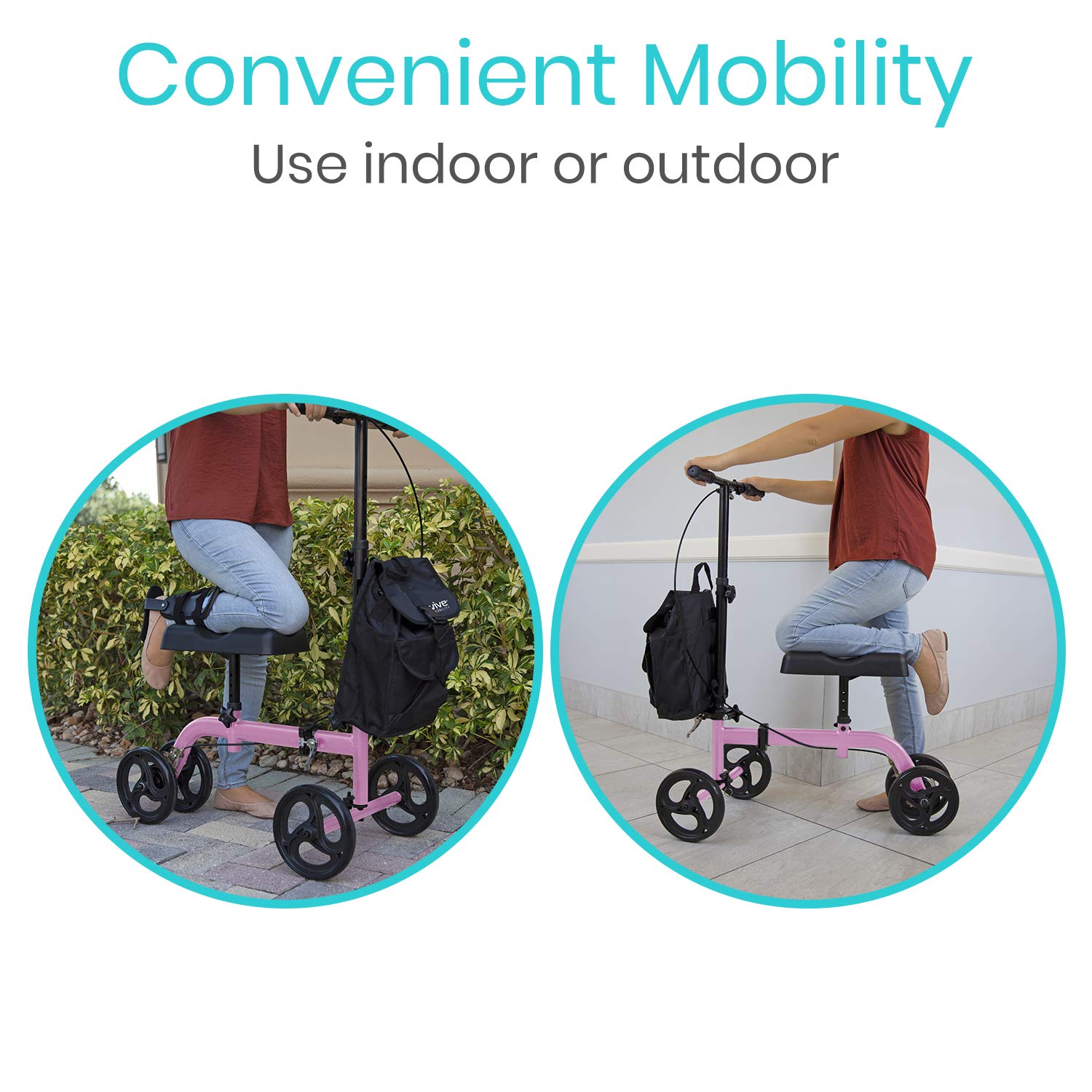 Vive Mobility Knee Scooter Walker for Foot Injuries Adult Broken Leg