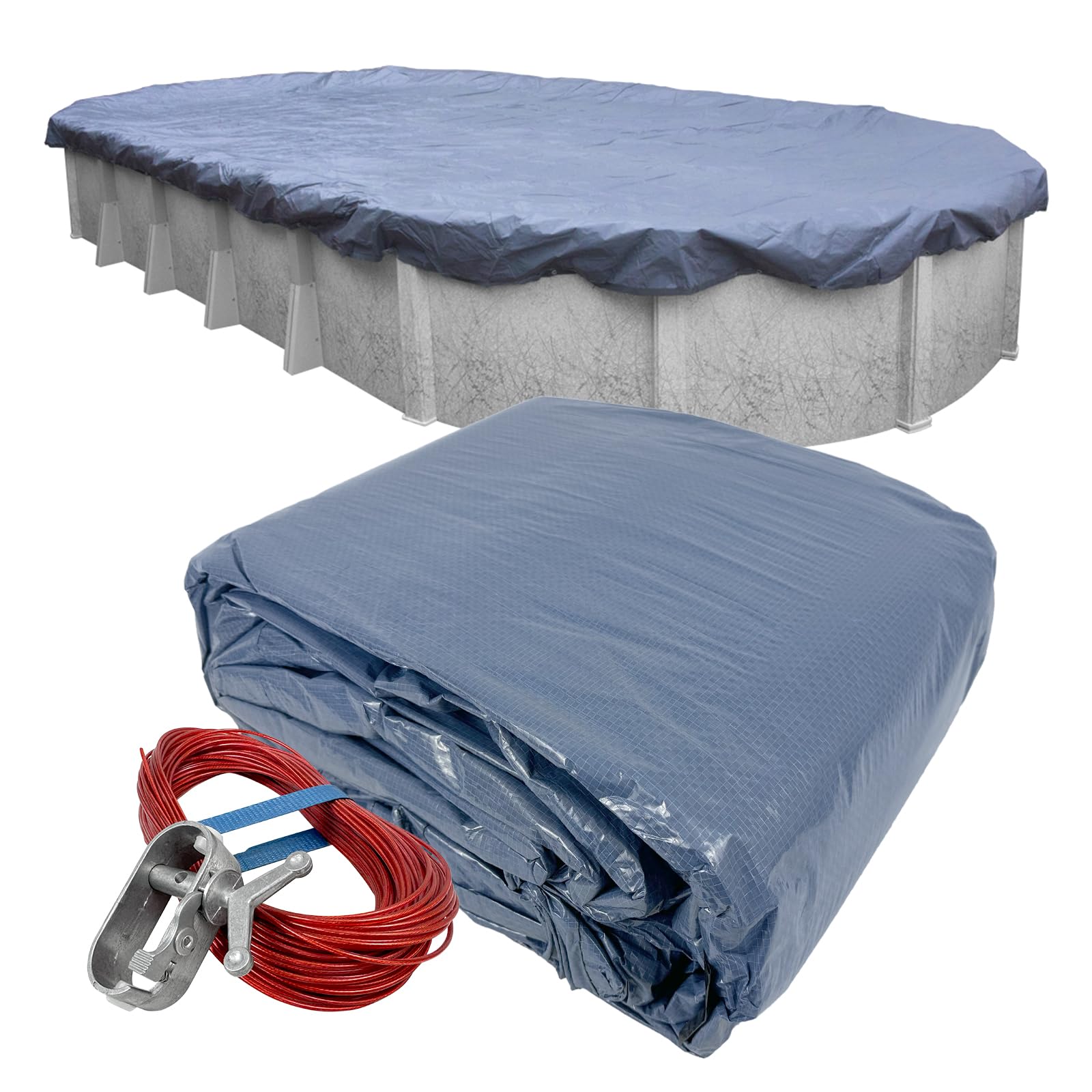 Robelle 461221 Value-Line Winter Pool Cover for Oval Above Ground Swimming Pools, 12 x 21-ft. Pool-image-23