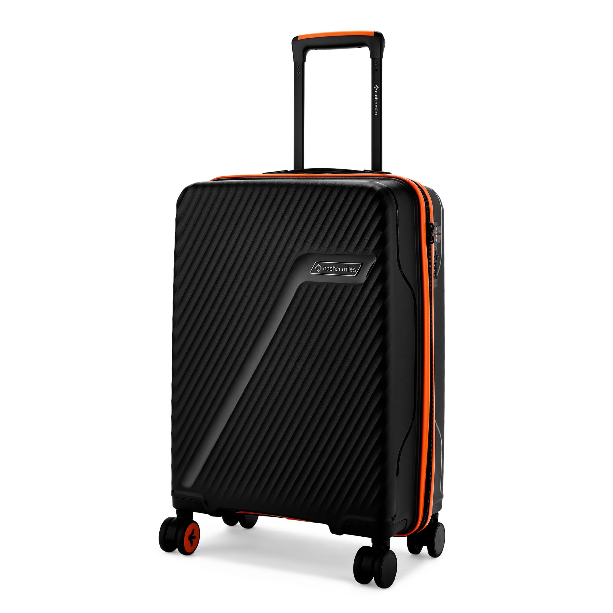 Montreal Hard-Sided Polypropylene Cabin Luggage 20 inch | 55cm | 8 Wheels Small Trolley Bag for Travel | Suitcase (Black)