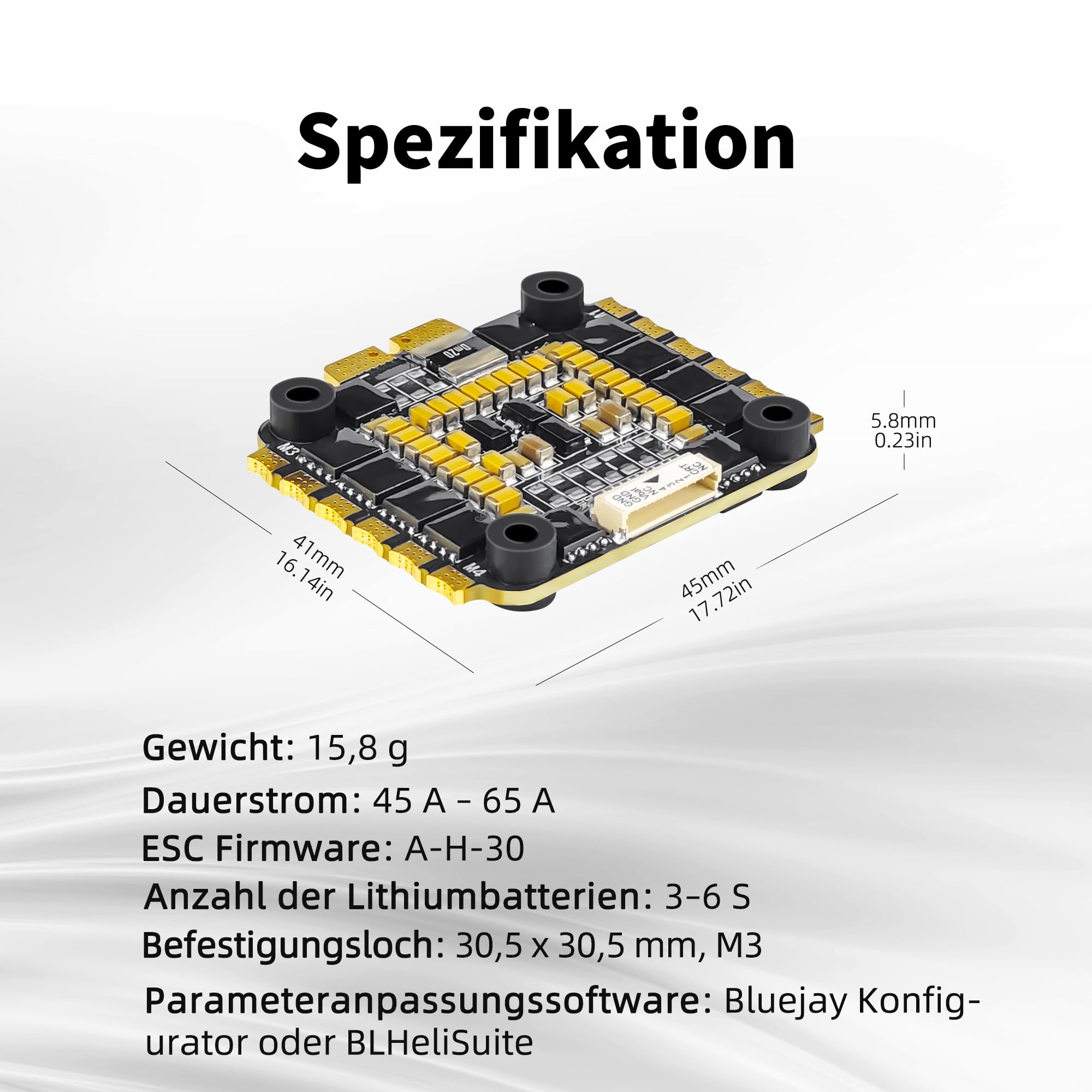 Radiolink Flycolor 55A ESC 4 in 1 regolatore elettronico di velocità 3-6S per FPV Drone Multirotor