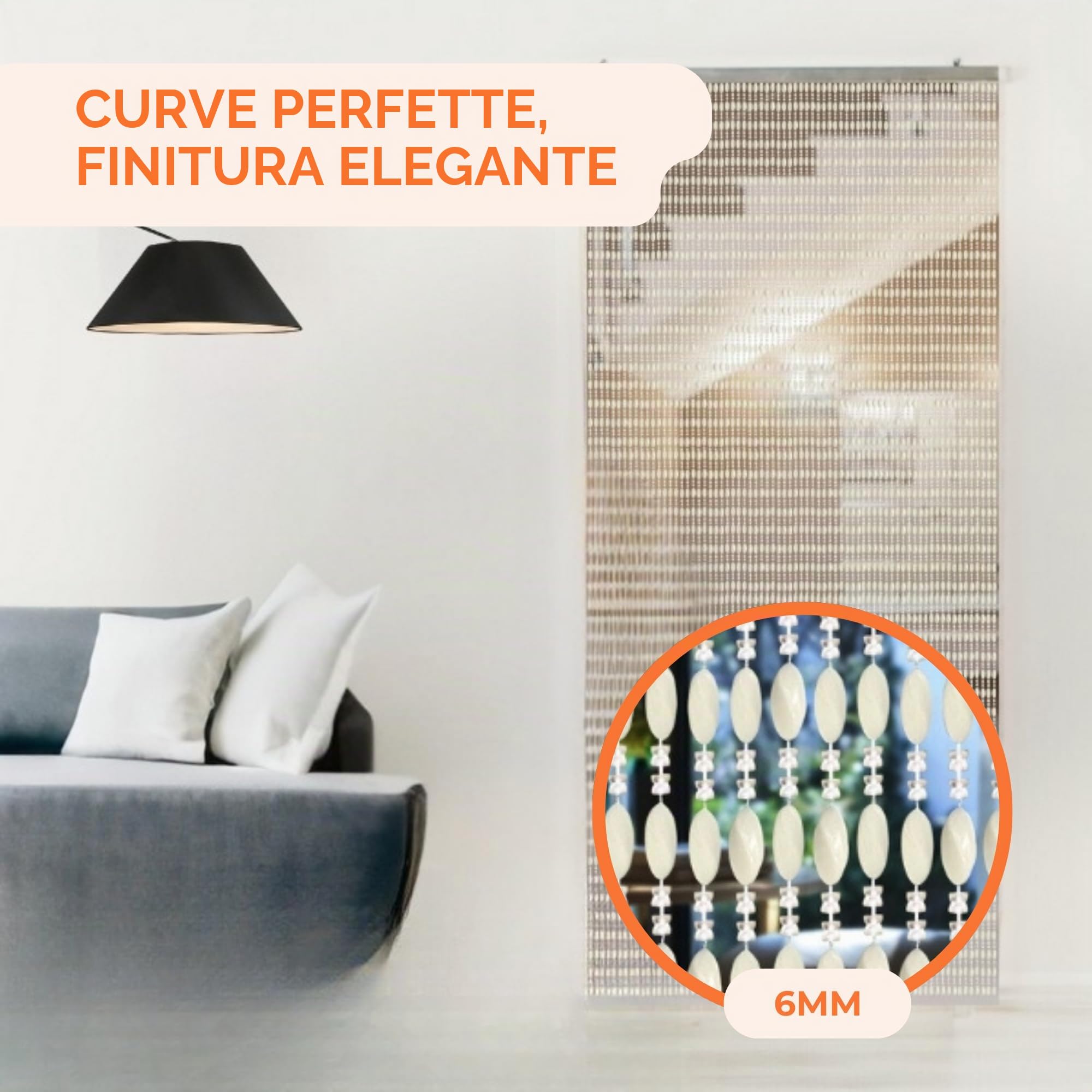 Trente Tenda a Perline Duo - Zanzariera per Finestra, Diverse Misure e Colori, Zanzariera per Porta del Balcone, Perline Antinsetto, Tenda Antizanzare Bianca 90 x 200 cm