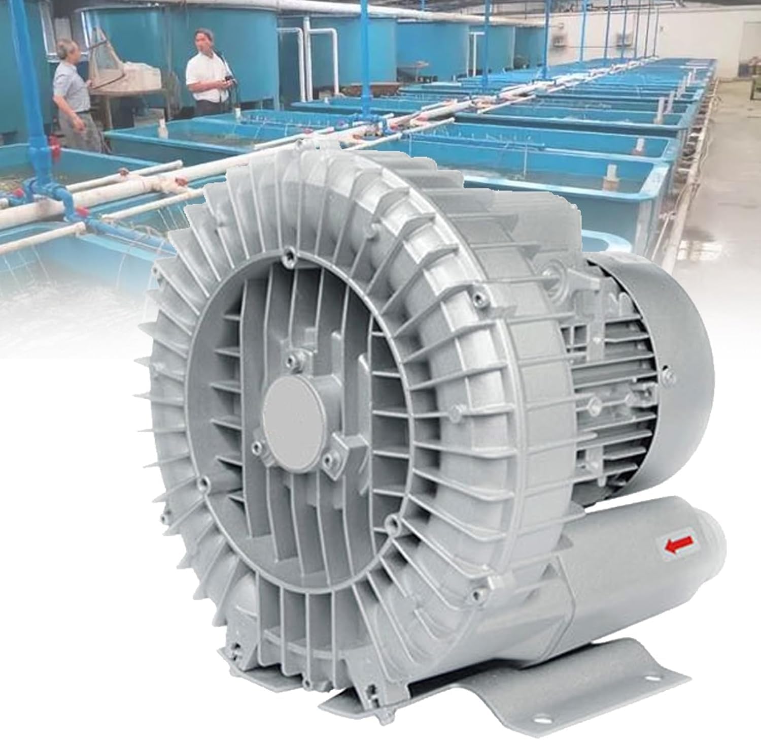High-Pressure Vortex Ring Blower & Vacuum Pump, 120W/220V Regenerative Blower for Sewage Aeration, Aquarium & Fish Pond Oxygenation