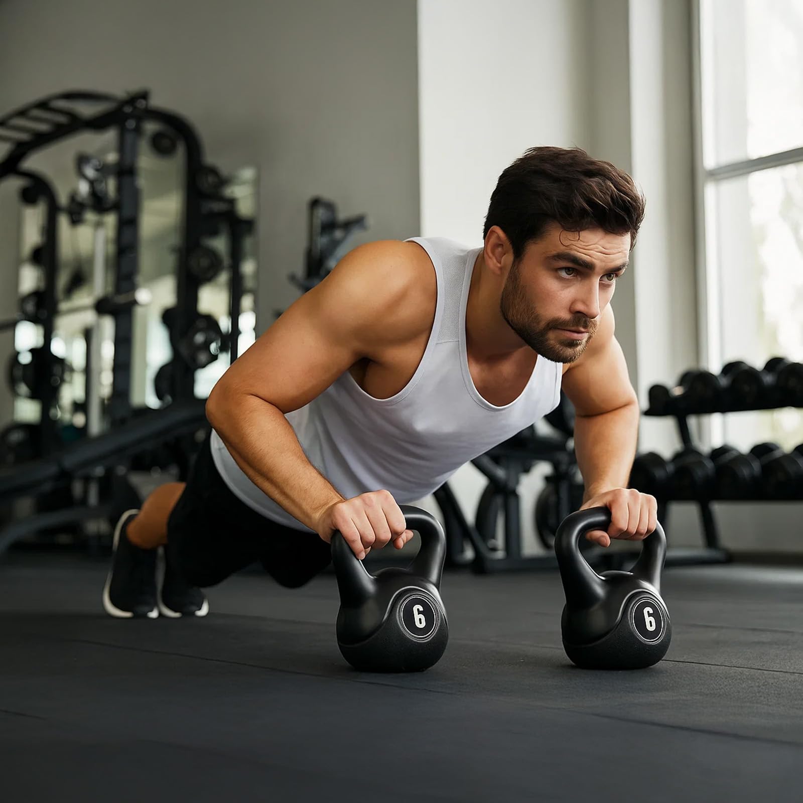 20 kg Kettlebell-Set 4-teilig – Kettlebell Gewicht für Heim-Fitnessstudio, 2/4/6/8 kg Heavy Duty Hantelset mit HDPE-Ummantelung für Krafttraining, Muskelaufbau und Ganzkörperübungen