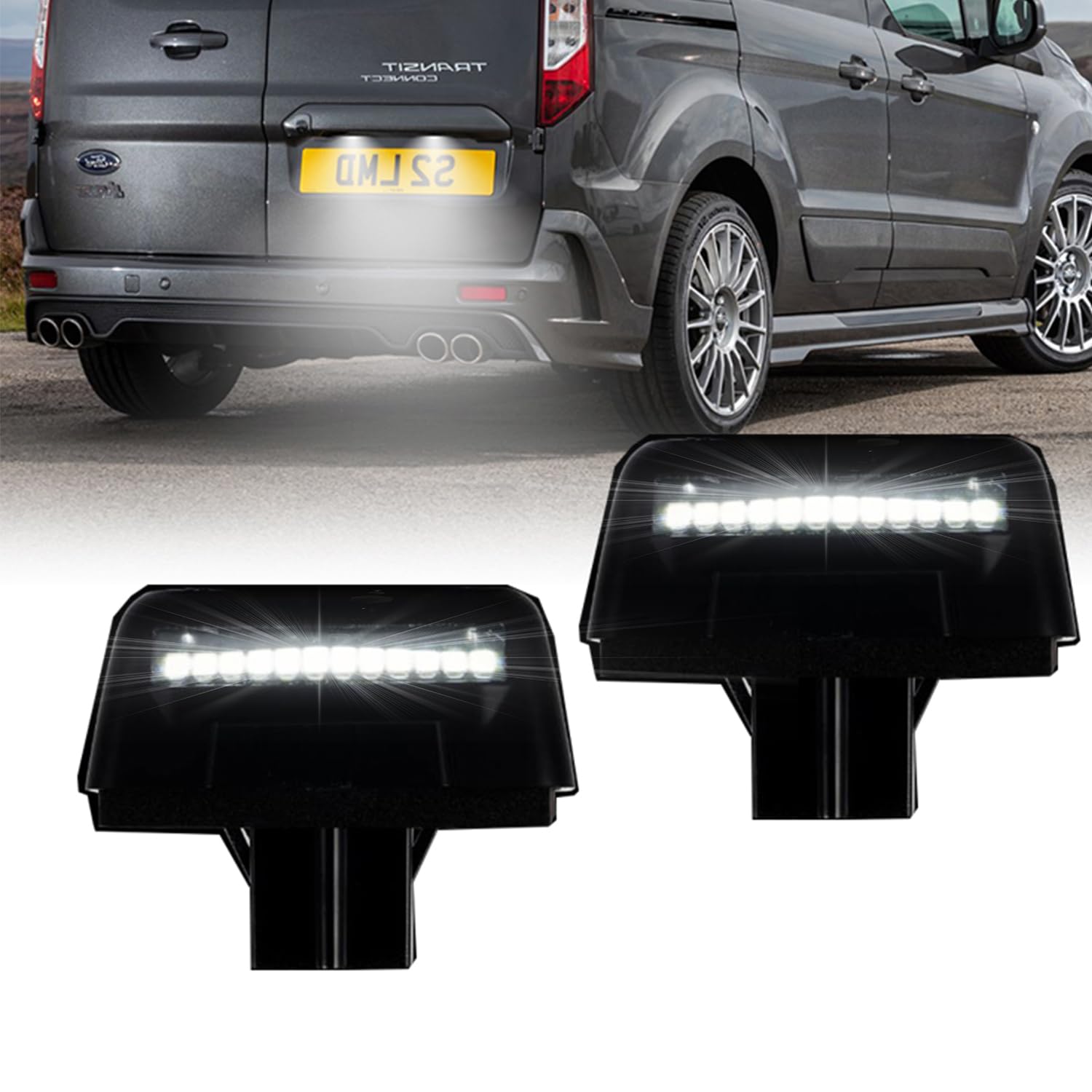 2Pcs For Ford Transit MK5 MK6 MK7 Connect 1985-2014 LED Number License Plate Lights Lamps Super Bright 6000K Canbus OEM#1732840