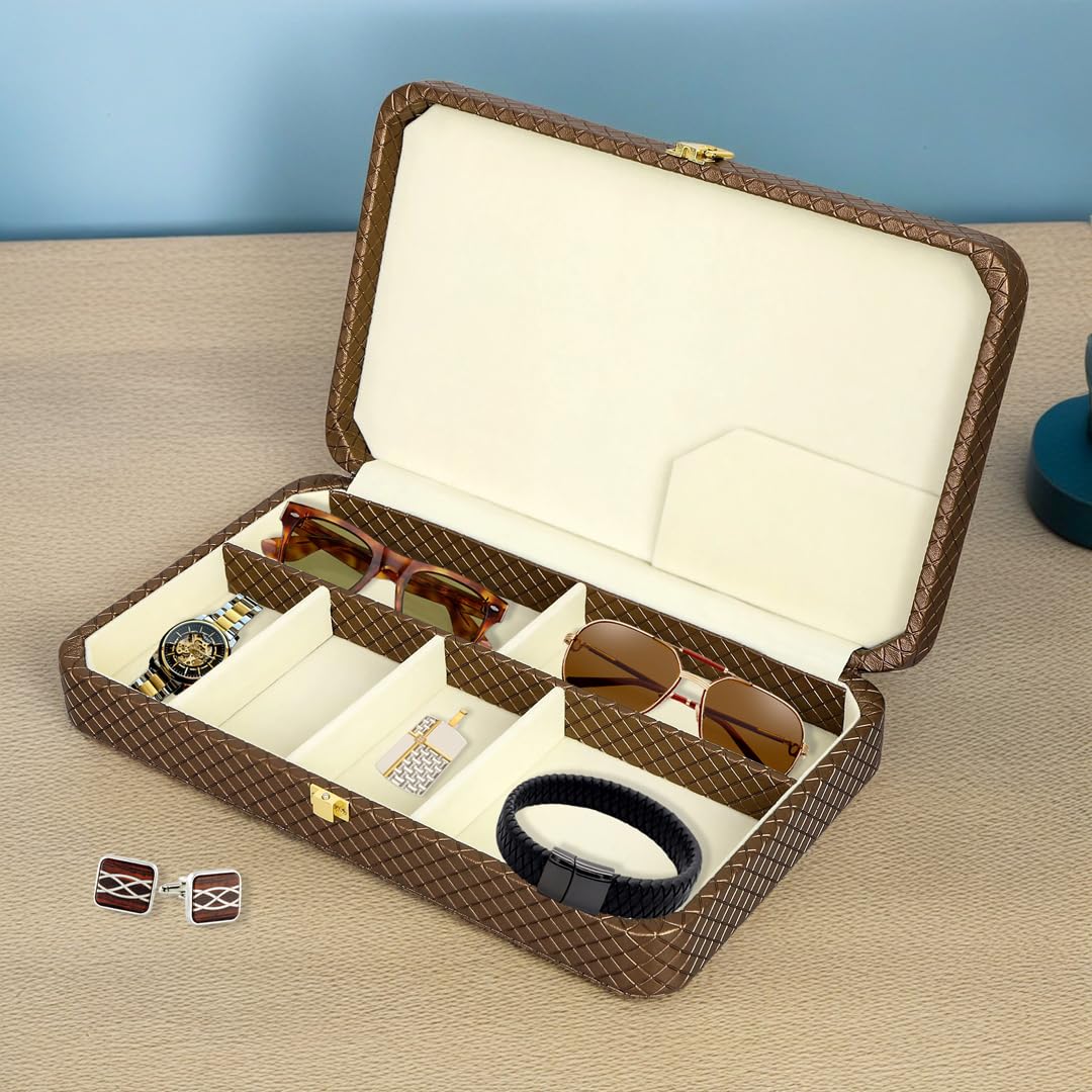 The Home Co. Brown Gents Organizer Box Mens Accessories Organiszer Store Watches Sunglasses and Jewellery (B0D631GMSN) Amazon Price History, Amazon Price Tracker