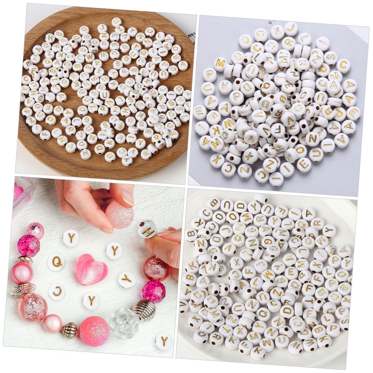 4000piezas Abalorios De Letras De Acrílico Para Perlas De Letras Coloridas Para Joyas Collares Pulseras y Manualidades