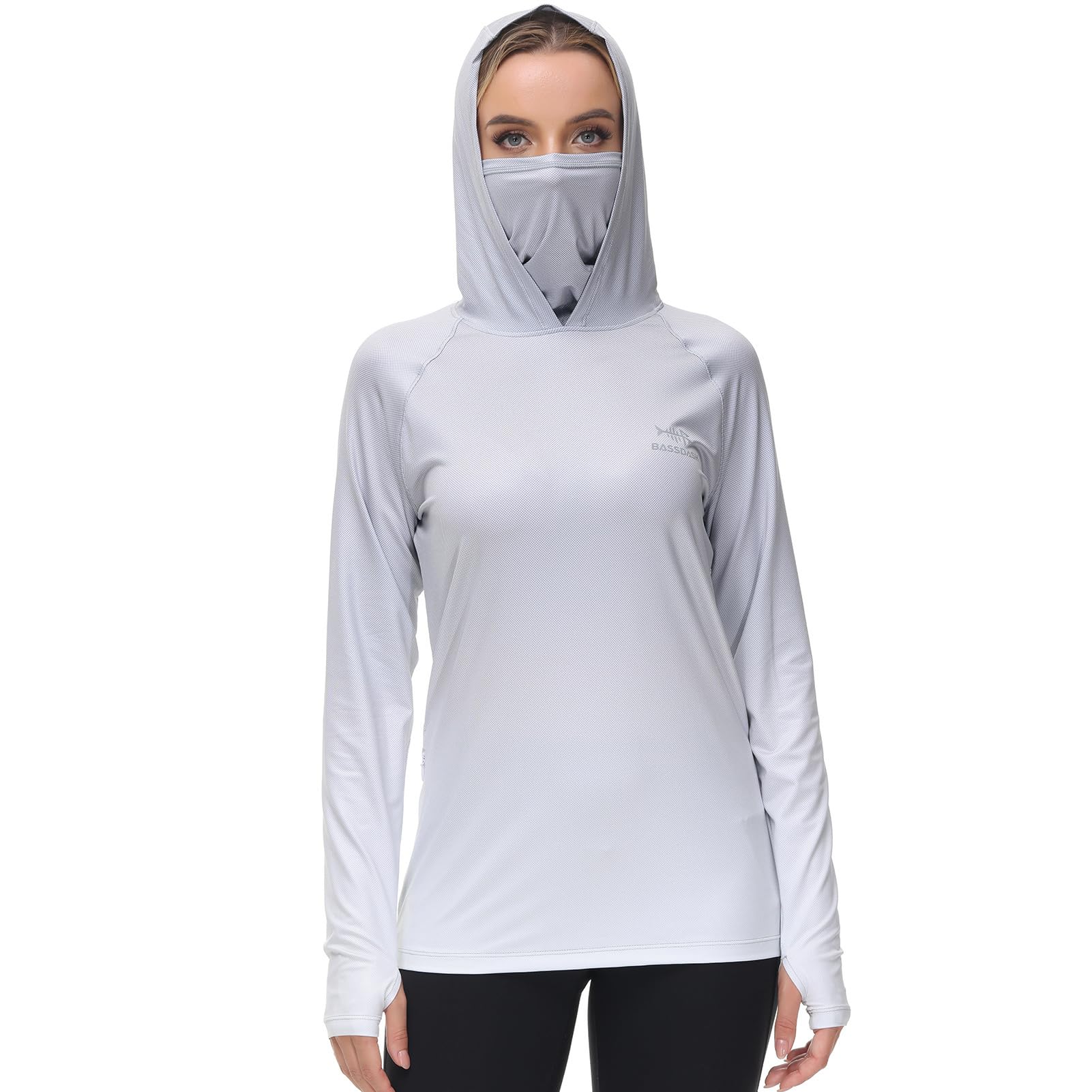 Bassdash Damen Angel Kapuzenshirt mit UPF 50+ Daumenlöchern für Gesichtsmaske FS23W