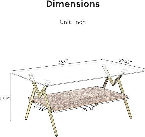 Miniatura 2 de Mesa auxiliar rectangular contemporánea de cristal con patas de metal cruzadas en ángulo para sala de estar, elegante mesa auxiliar de vidrio Todo