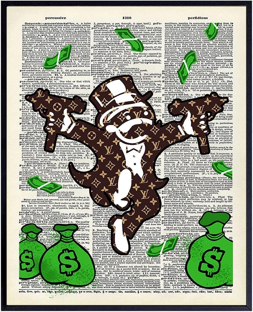 Fashion Urban Street Art Graffiti Wall Art Print Cool Upcycled Dictionary Poster for Home Decor - Room Decorations for Dorm, Office, Teens Bedroom - 8x10 Unframed Photo (Unframed, 11x14)