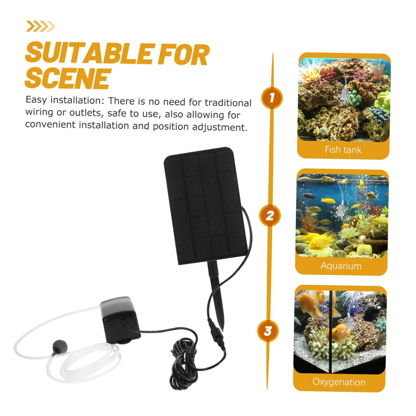 Toyvian Pompe à Solaire Pompe à air Solaire pour Aquarium aérateurs de Bassin pour bassins extérieurs Pompe Solaire Solar Panel air Pump Pompe aerateur Solaire Pompe d'aquarium