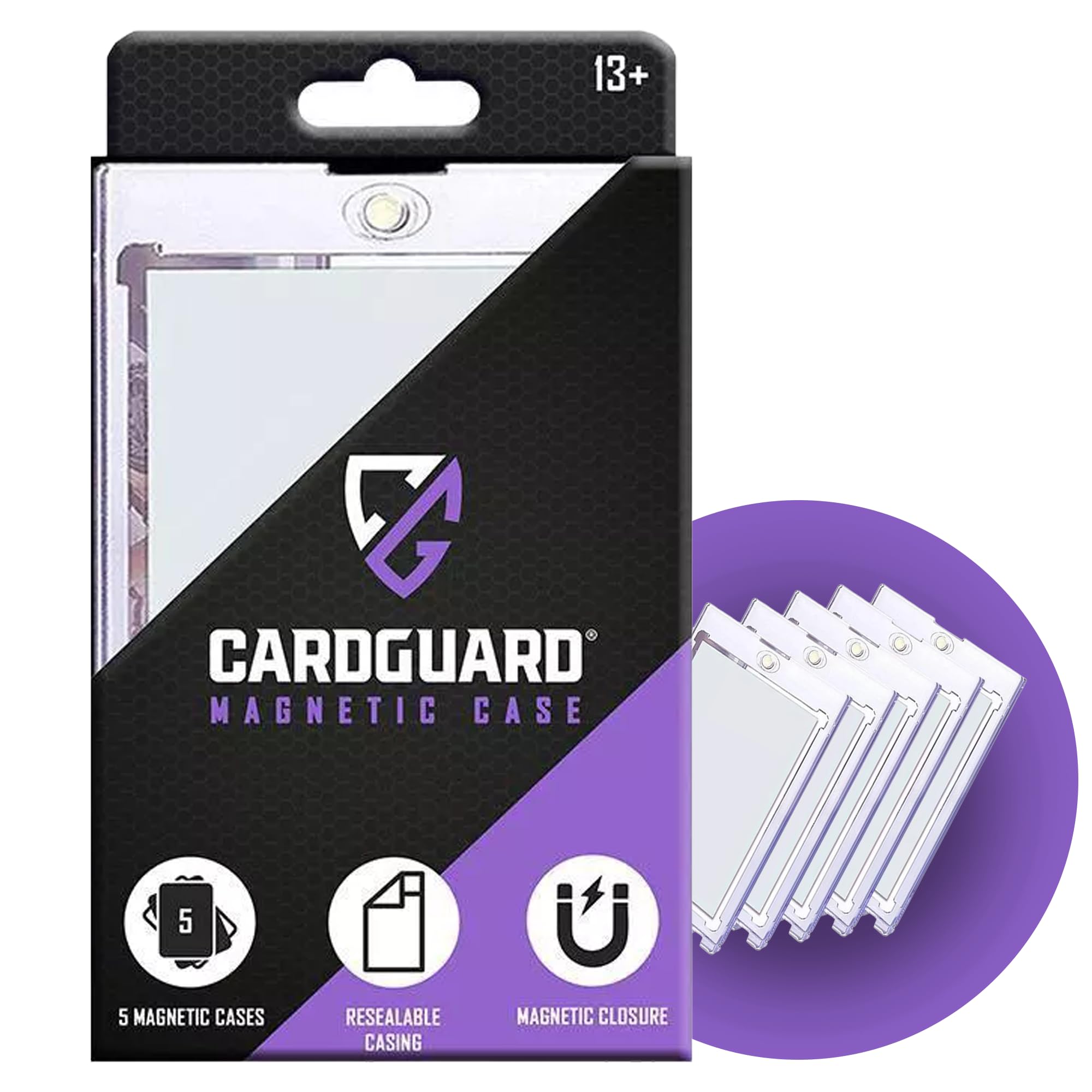 Amazon.com: CardGuard Magnetic Card Case - 5 Pack - 35pt Clear Magnetic  Card Holder for Trading Cards - Ultra Durable, Scratch-Resistant, Acid-Free 