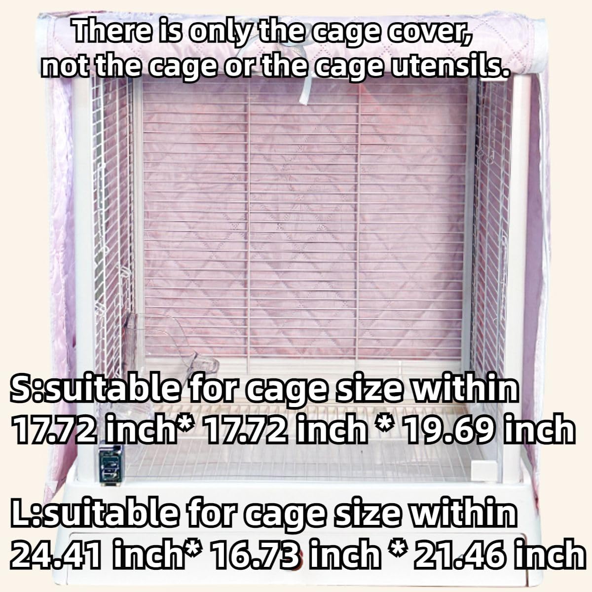 CXYYXF Bird Cage Cover Good Night Blackout Warm Lightweight Small Animal Cages Cover Pet Removable Durable Protector (Pink,S)
